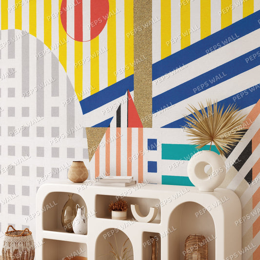 Color Escape — geometric wallpaper Dubai, Peps Wall