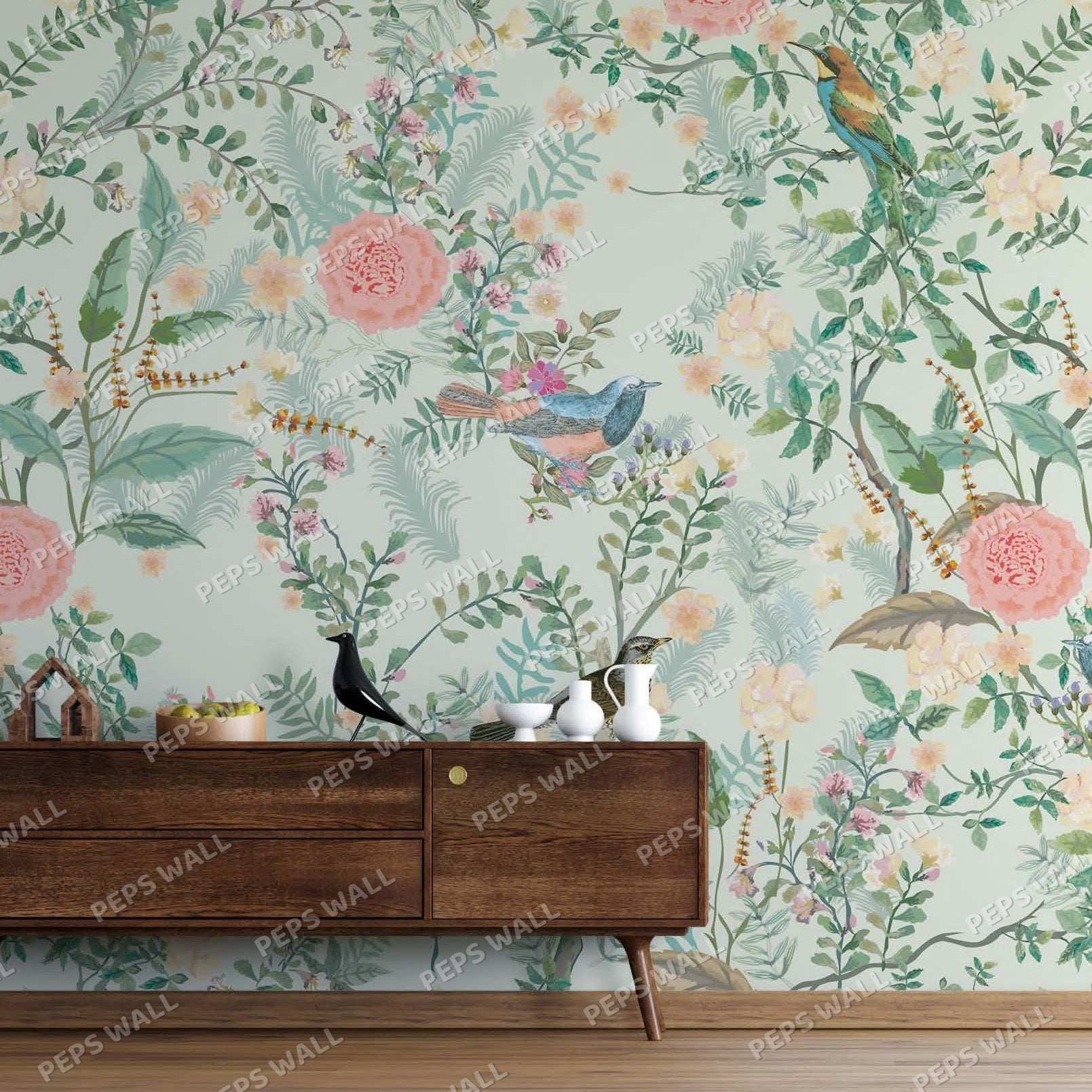 Little swallows — chinoiserie wallpaper mural, Peps Wall Dubai