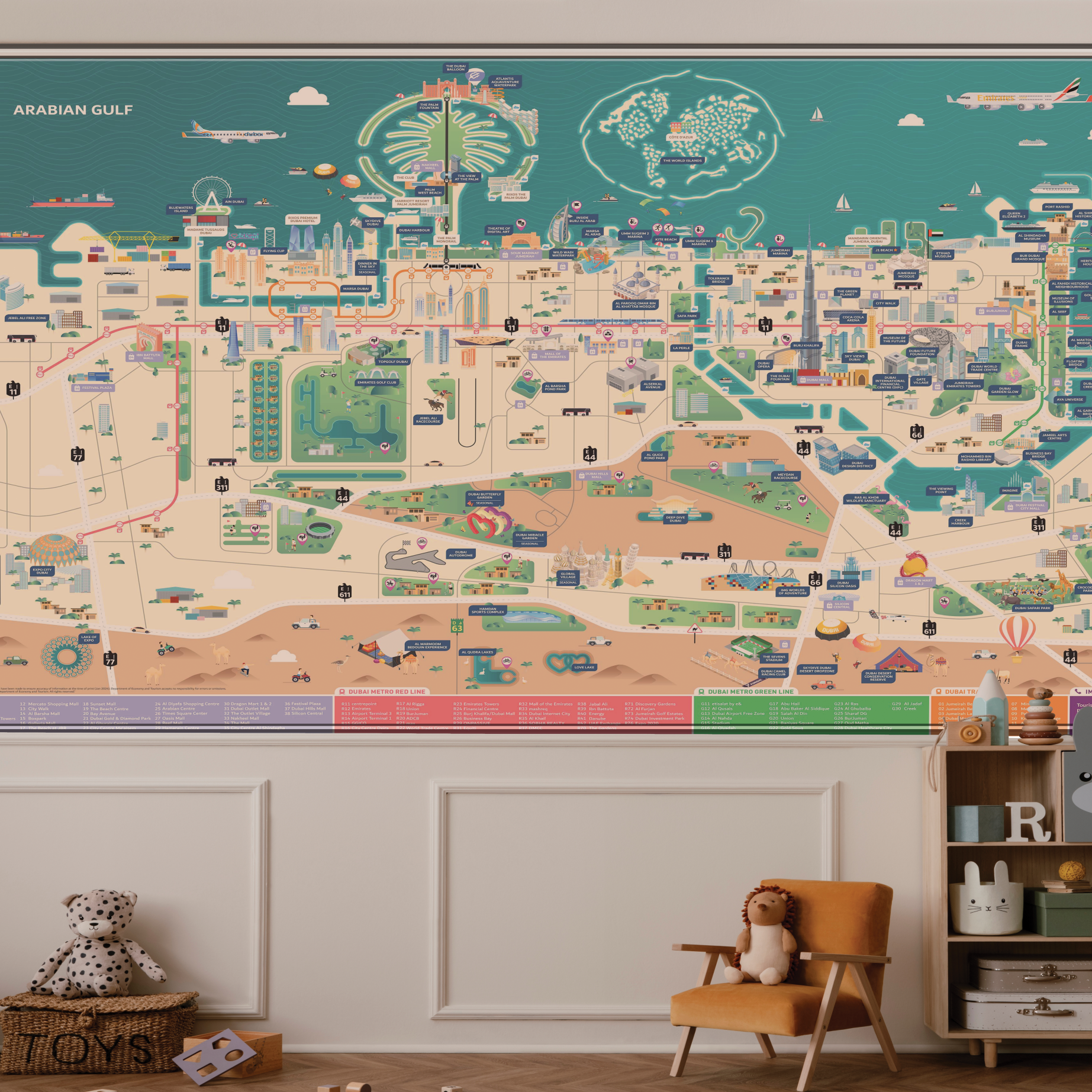 Dubai Colorful Map