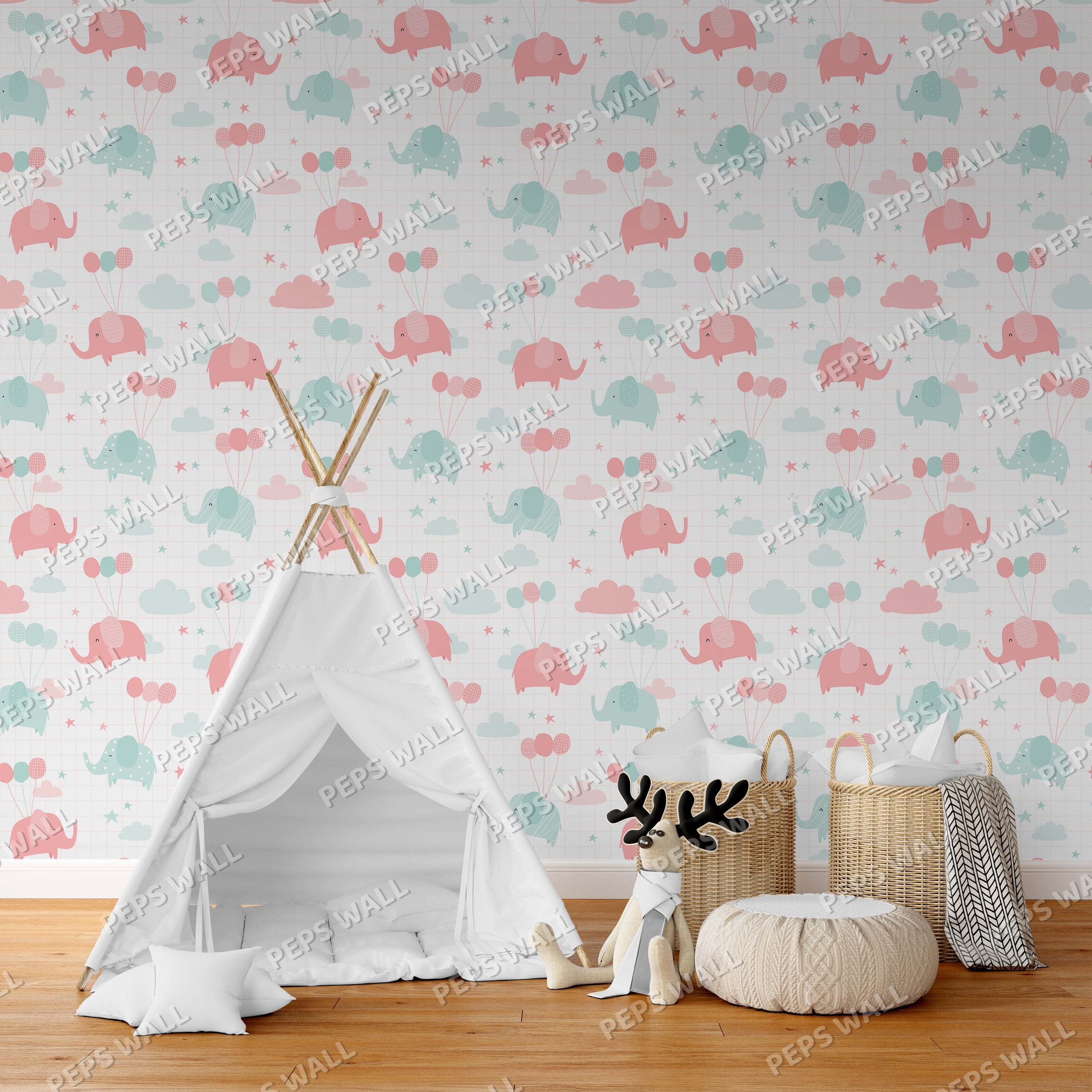 Pink & Blue Elephants