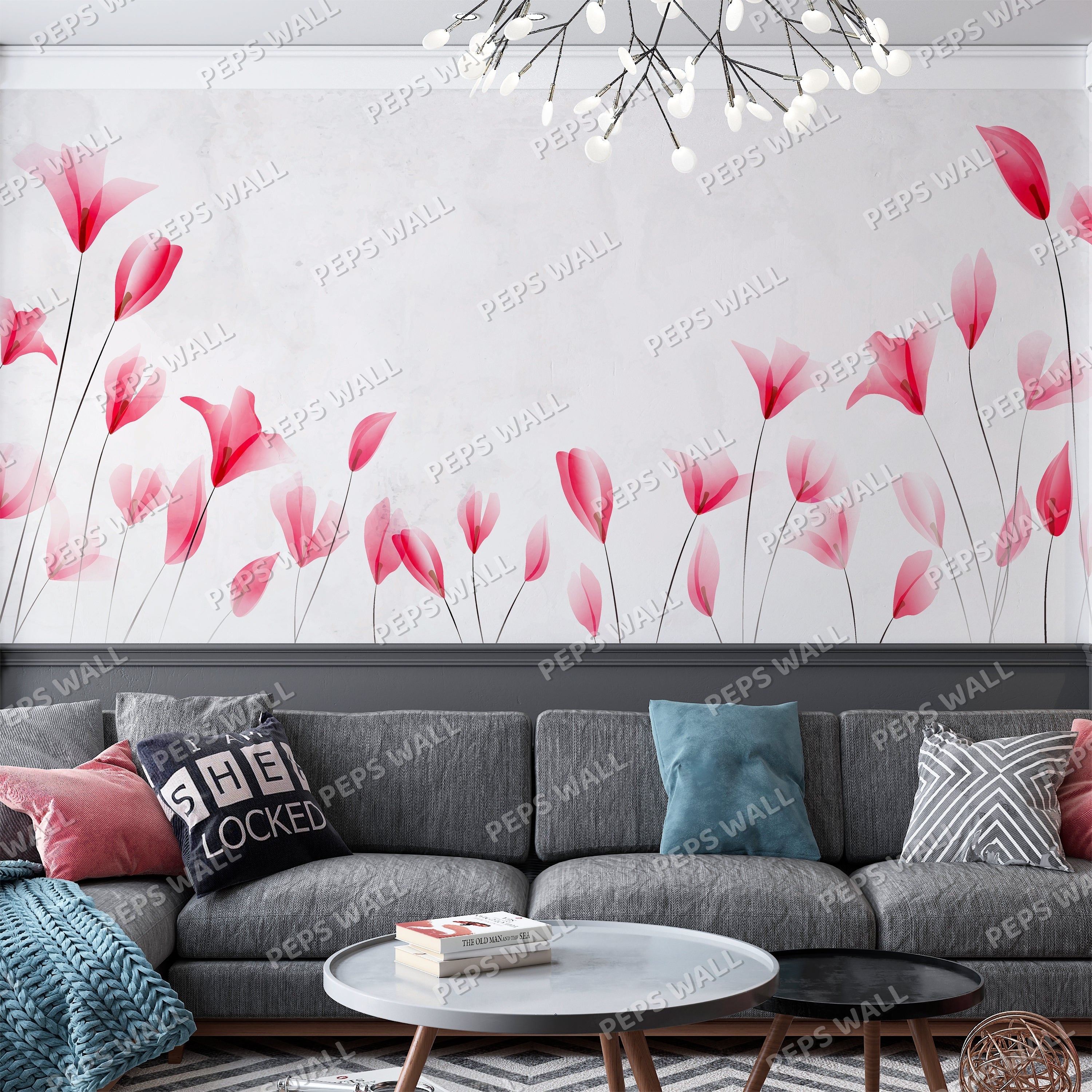 Vie en rose — rose wallpaper mural, Peps Wall Dubai