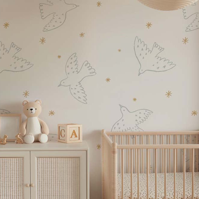Whimsy Birds - Gold
