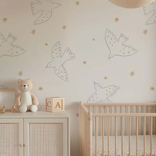 Whimsy Birds - Gold