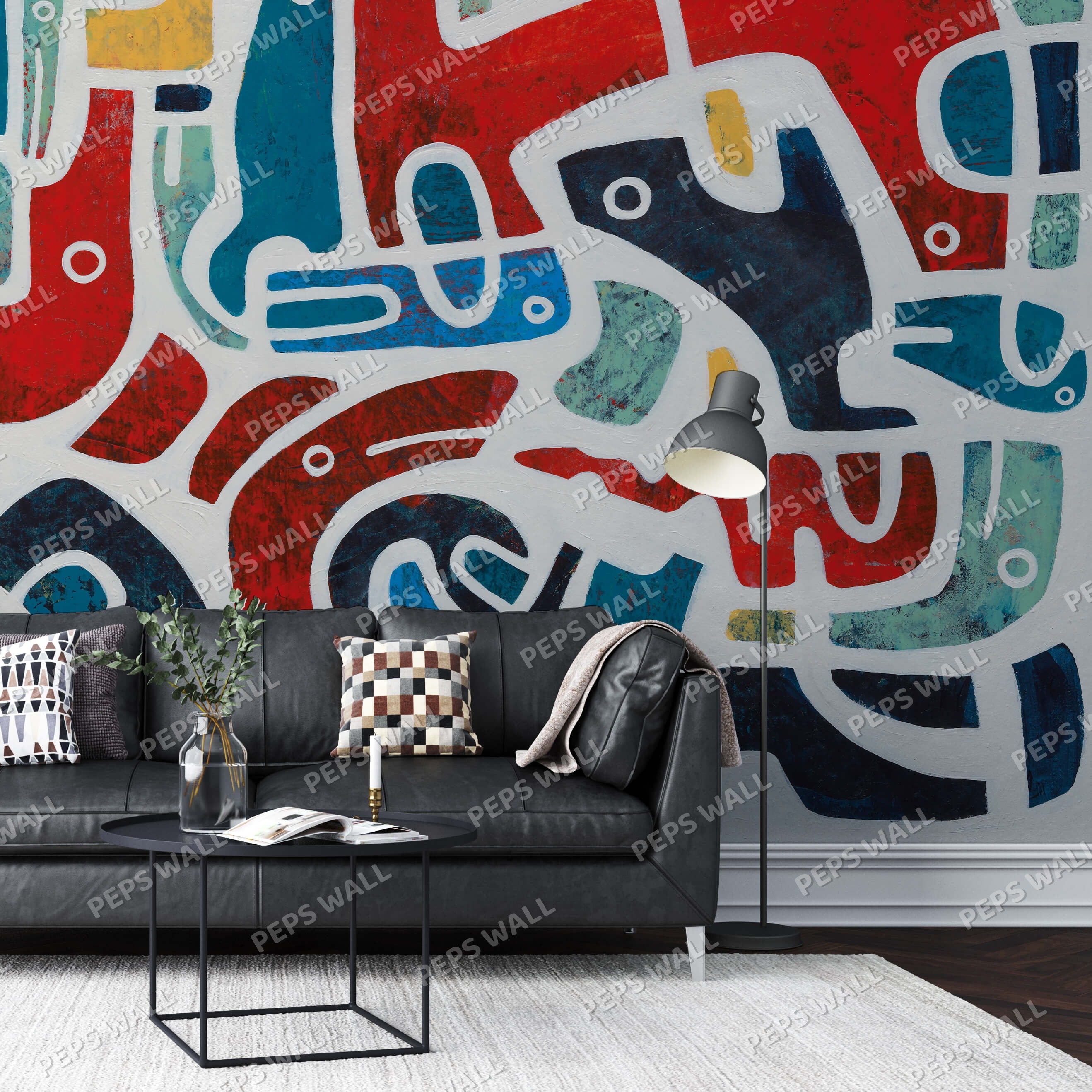 Gecko — geometric wallpaper Dubai, Peps Wall