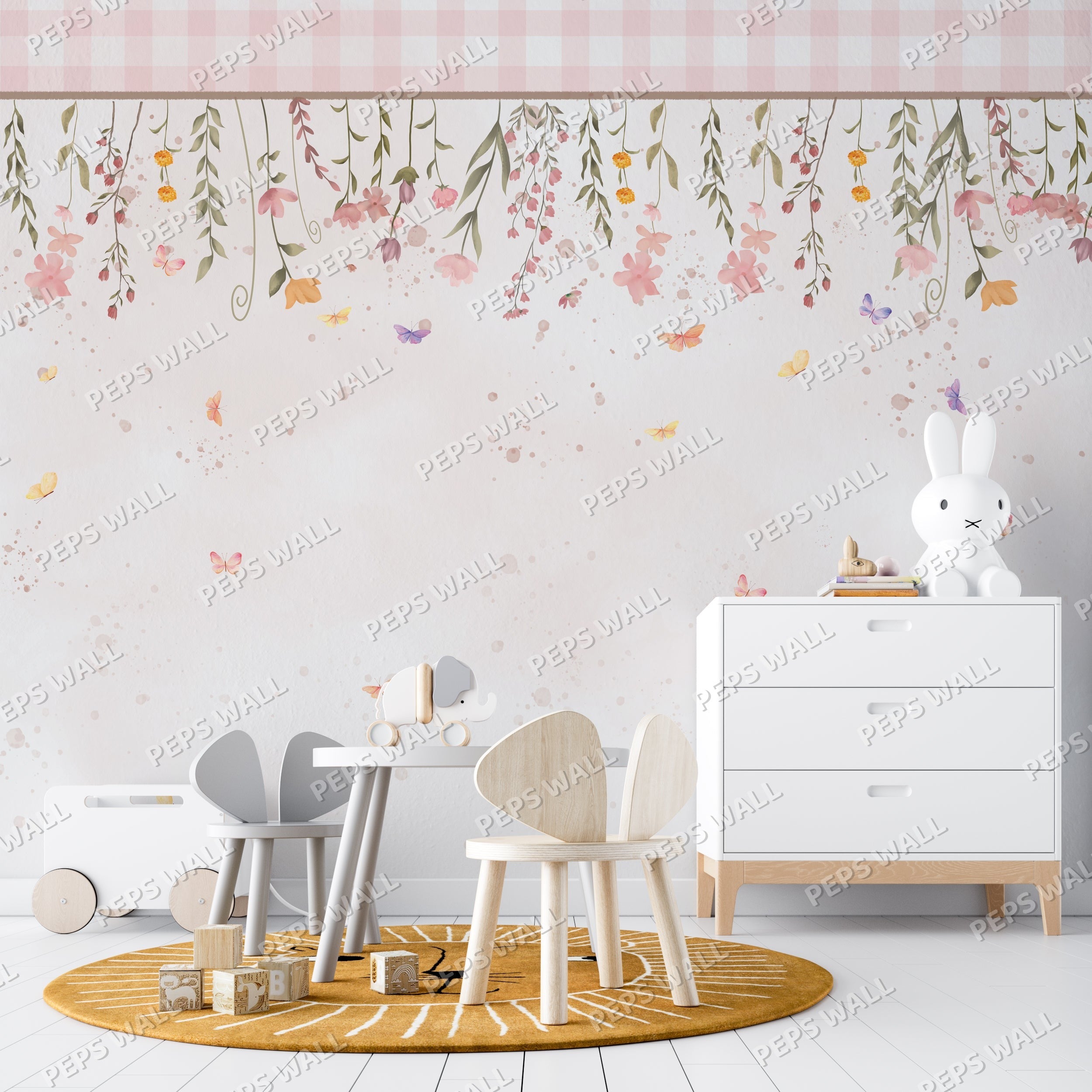 Wildflower & Ghigham — wildflower wallpaper Dubai, Peps Wall