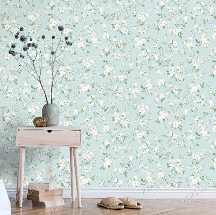 Hibiscus Blue — floral wallpaper Dubai, Peps Wall
