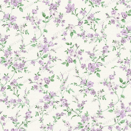 Hibiscus Violet 2 — floral wallpaper Dubai, Peps Wall