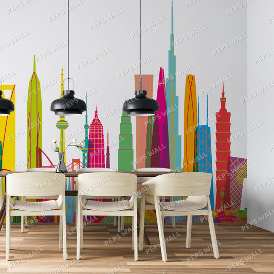 Iconic Structure — geometric wallpaper Dubai, Peps Wall