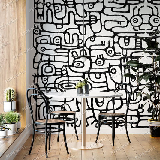 In Transit — geometric wallpaper Dubai, Peps Wall
