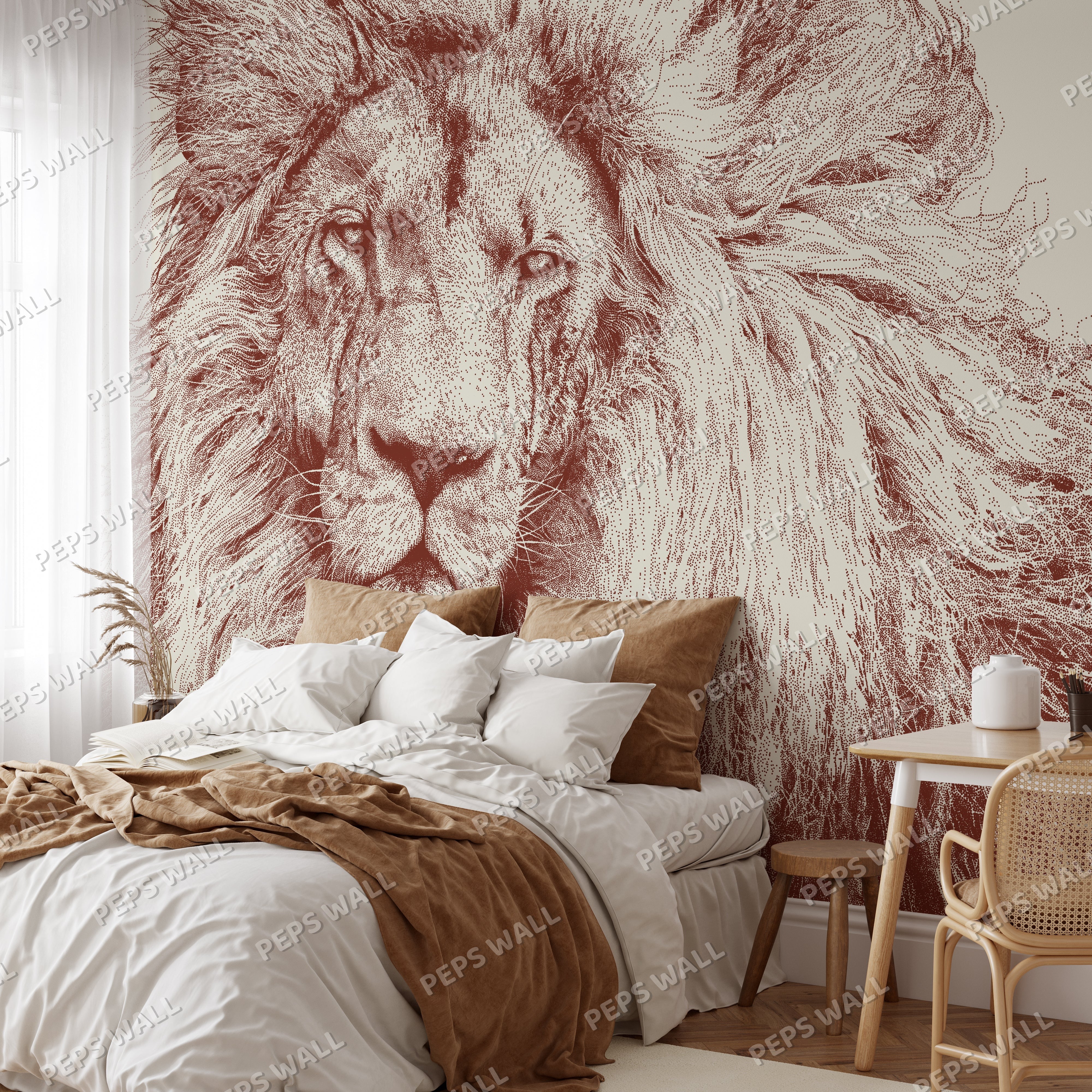 Lion — scenic landscape wallpaper Dubai, Peps Wall
