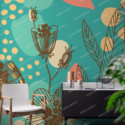 Lush Leaves — floral wallpaper Dubai, Peps Wall