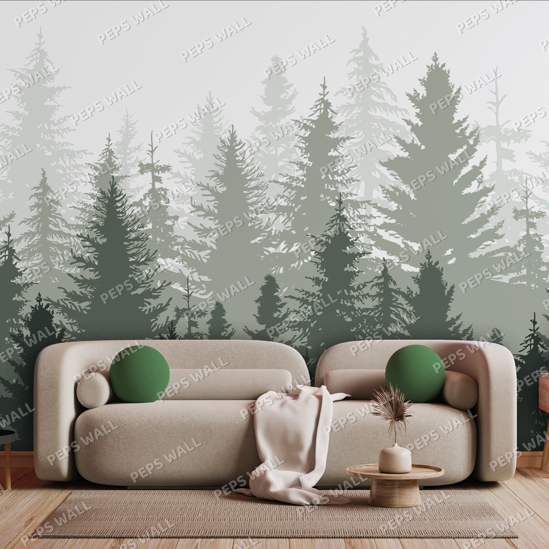 Misty Forrest — mountain wallpaper Dubai, Peps Wall