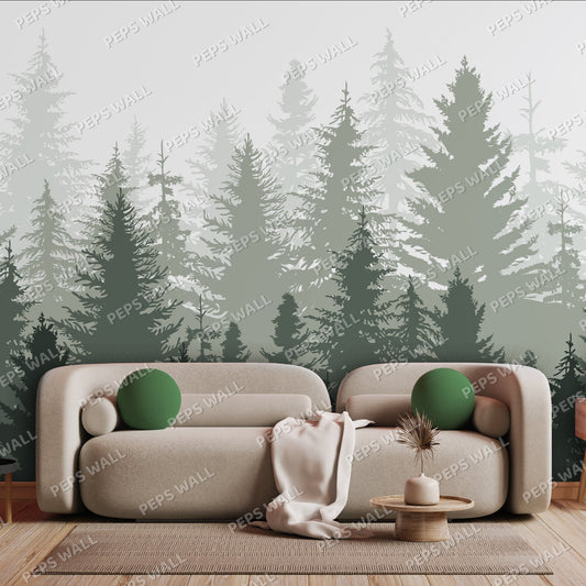 Misty Forrest — mountain wallpaper Dubai, Peps Wall
