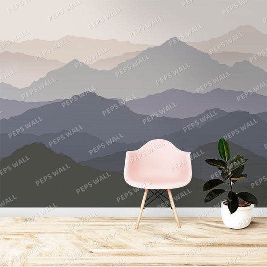 Misty Mountain — mountain wallpaper Dubai, Peps Wall