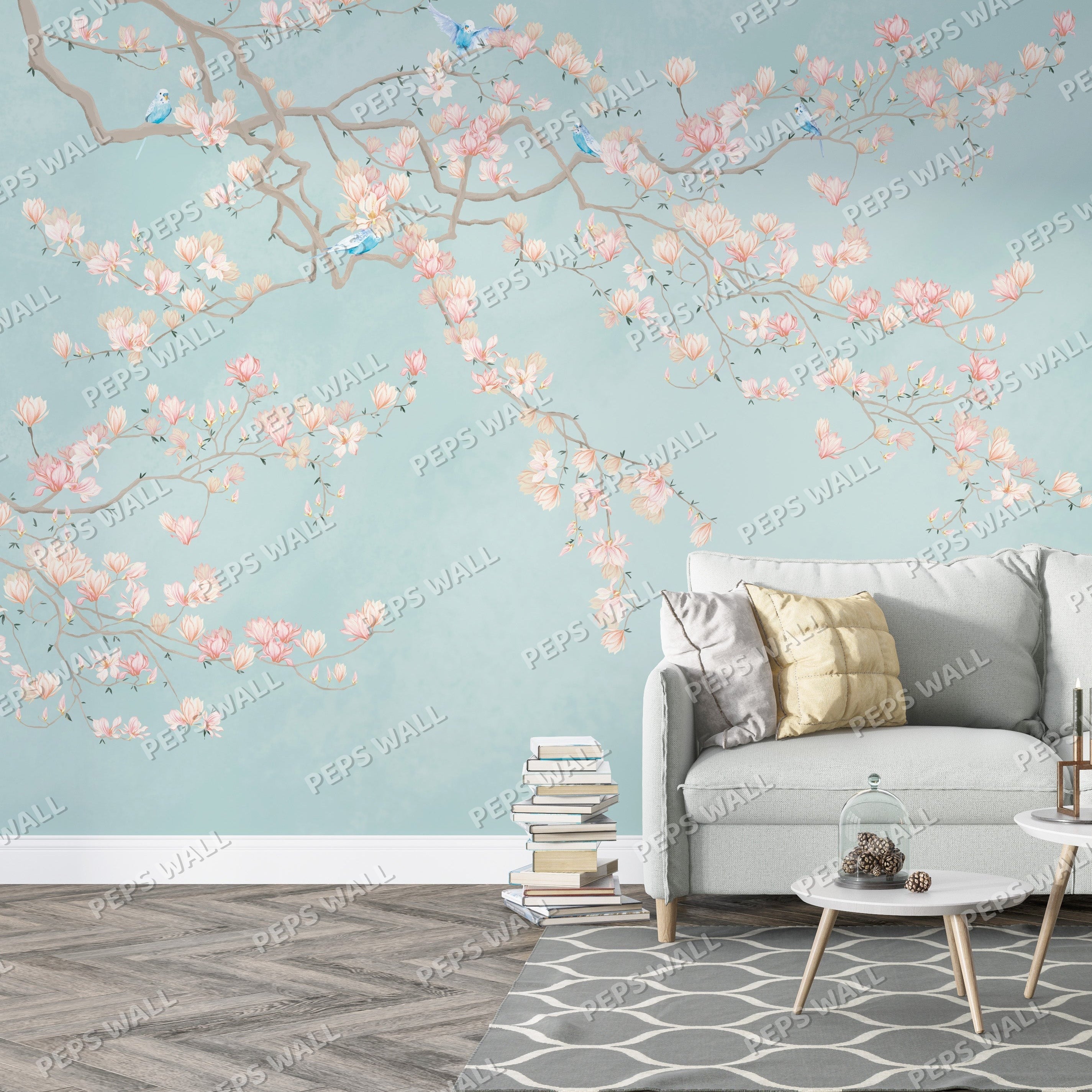 Pink Cherry Blossom — cherry blossom wallpaper Dubai, Peps Wall