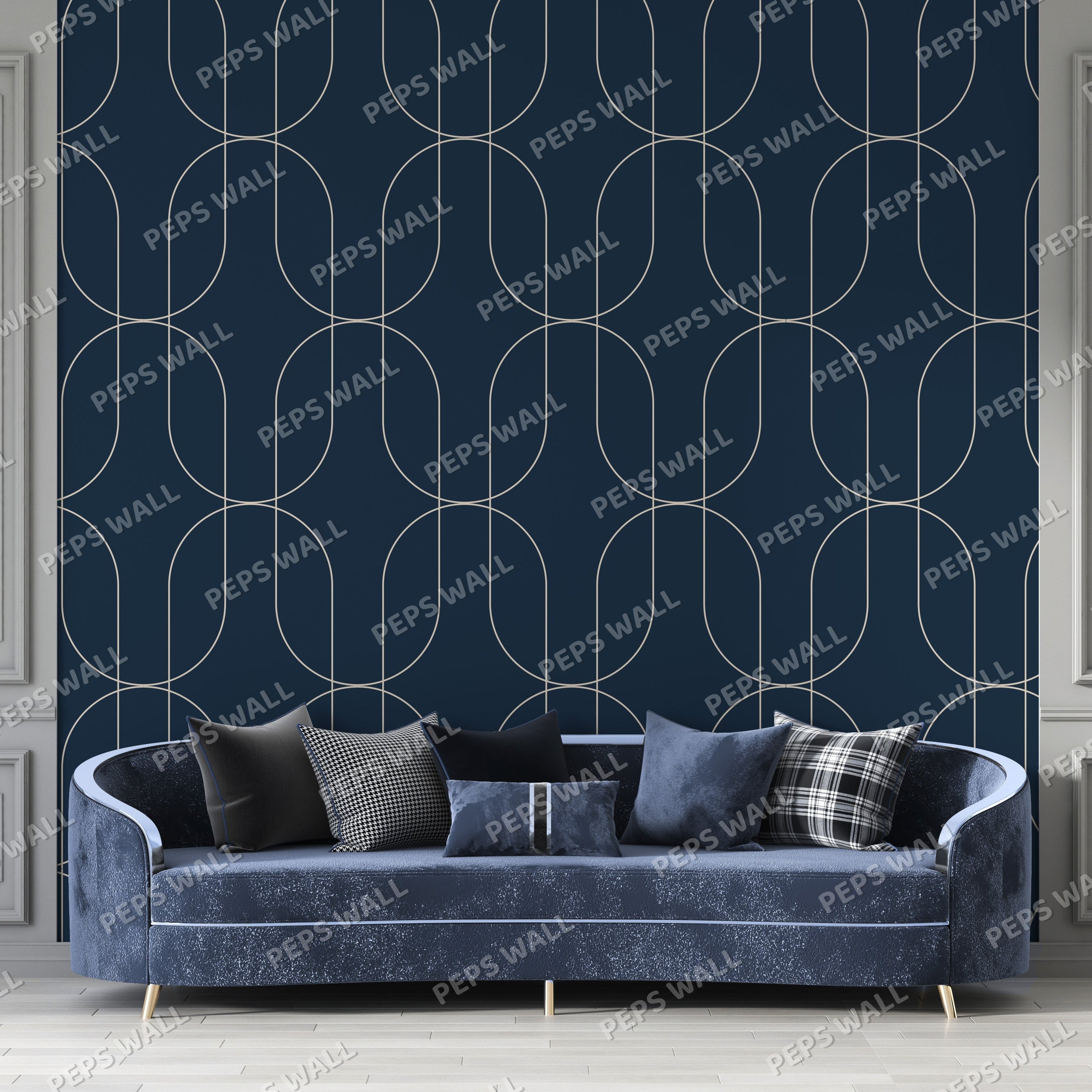 Triesta Blue — geometric wallpaper Dubai, Peps Wall