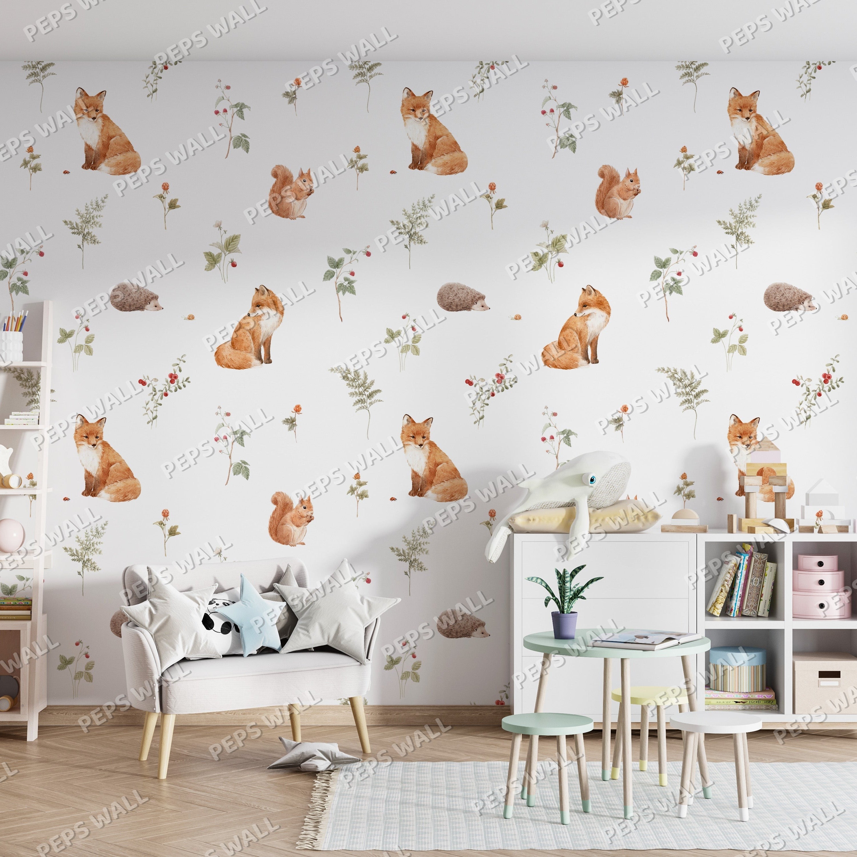 Fall Pattern — kids animal wallpaper Dubai, Peps Wall