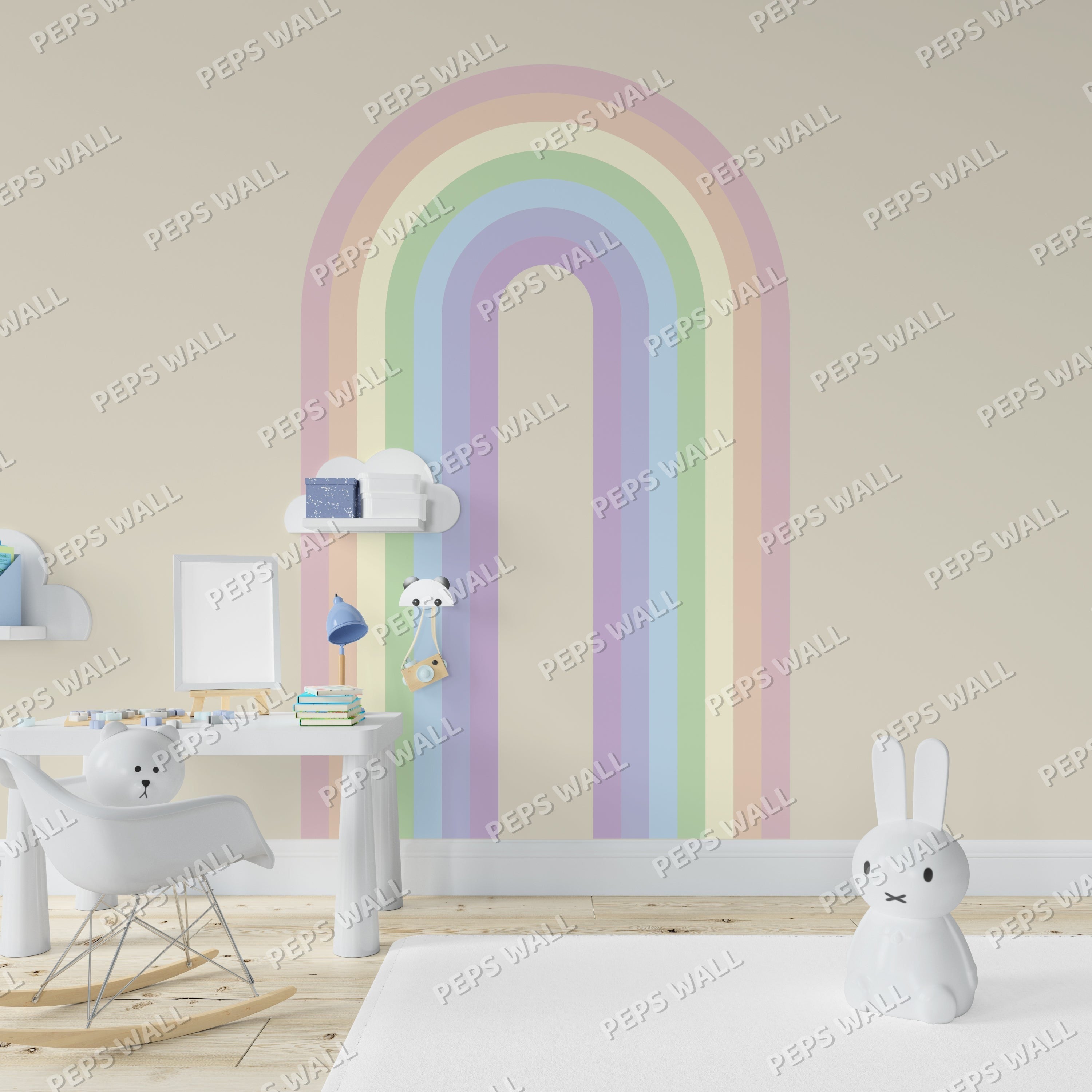 Pastel Rainbow — princess wallpaper Dubai, Peps Wall