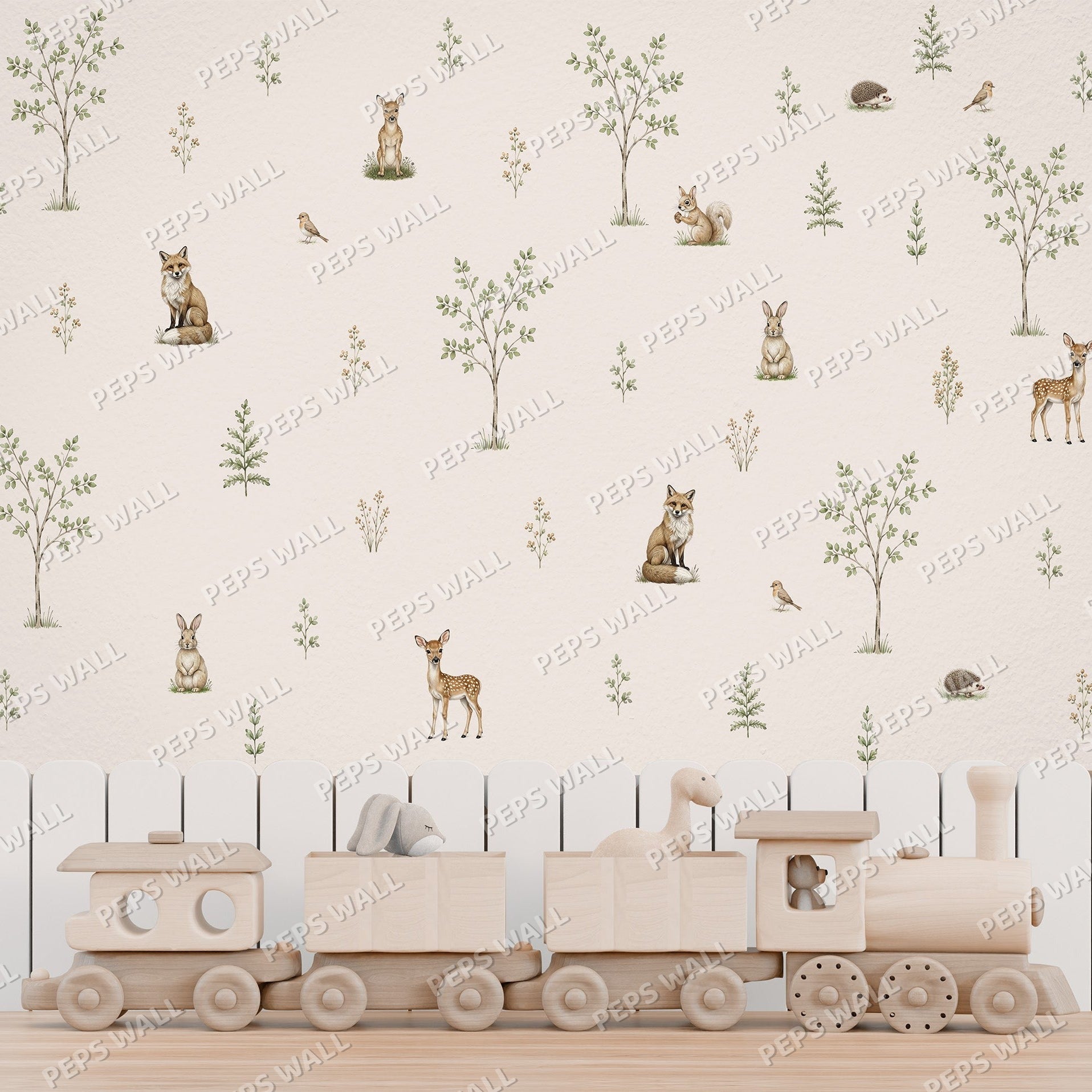Nursery Trail — kids animal wallpaper Dubai, Peps Wall