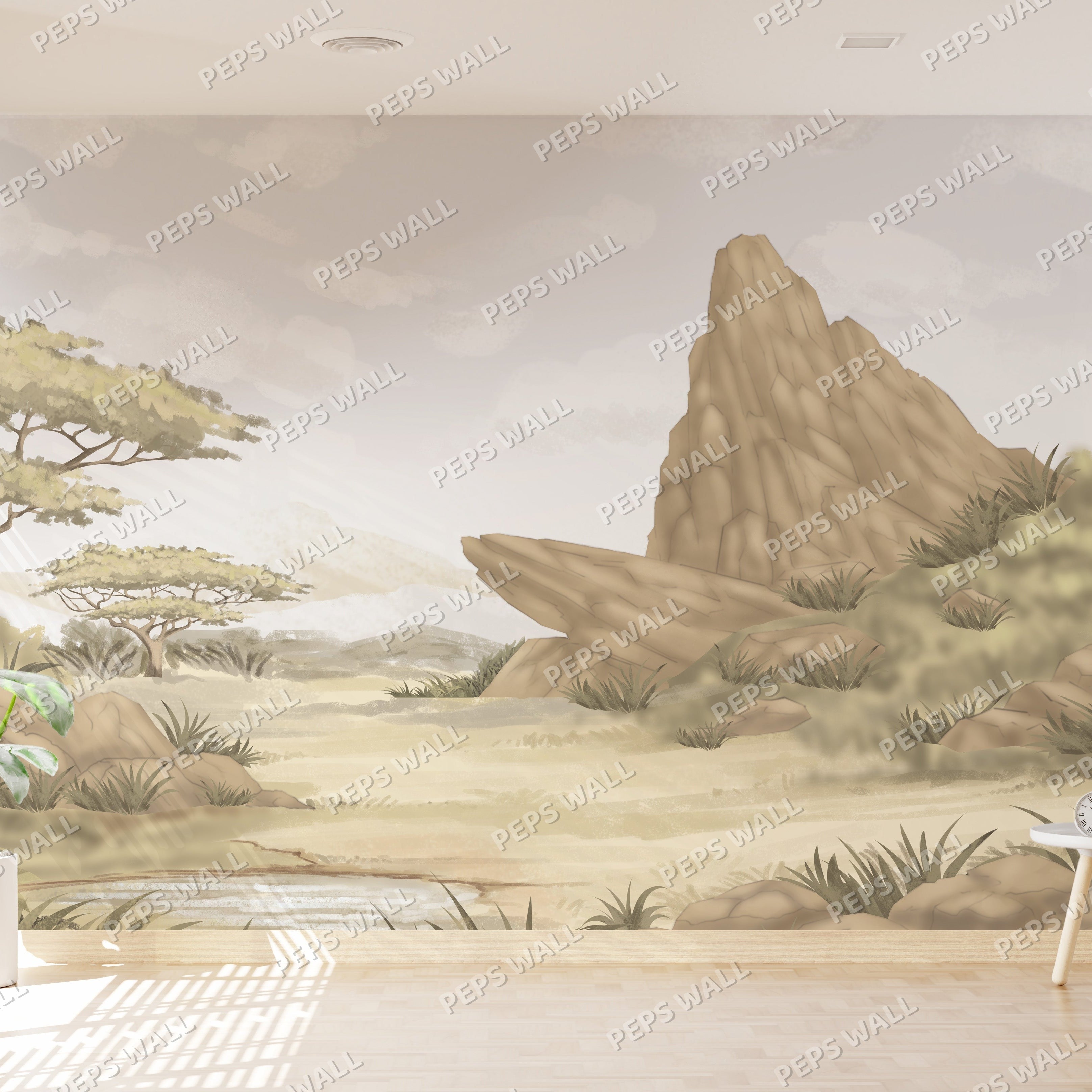 Landscape — kids world map wallpaper Dubai, Peps Wall