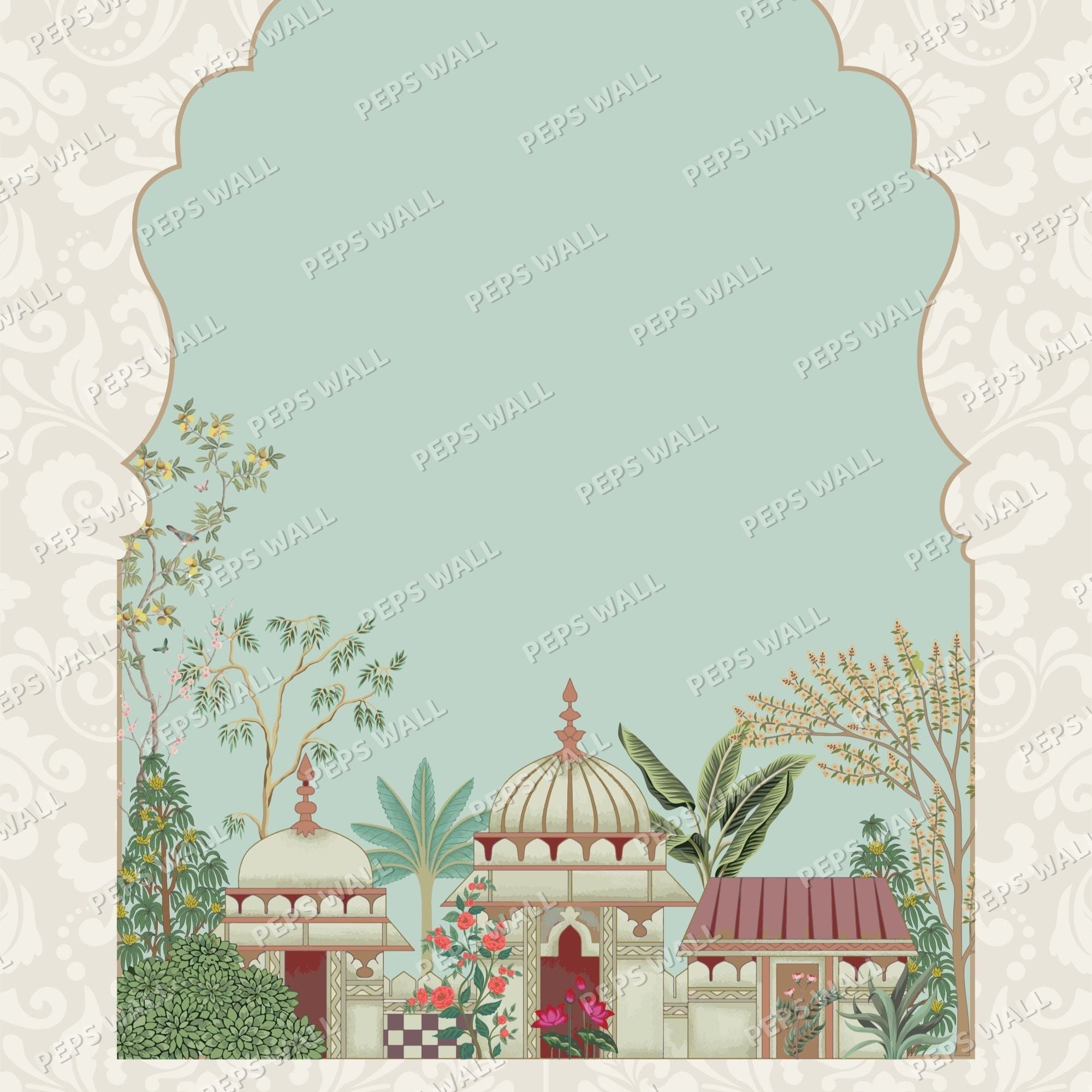 Mughal Arch #1 — boho wallpaper Dubai, Peps Wall