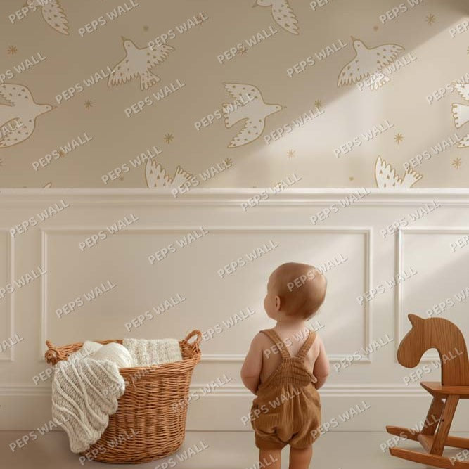 Whimsy Birds - Beige