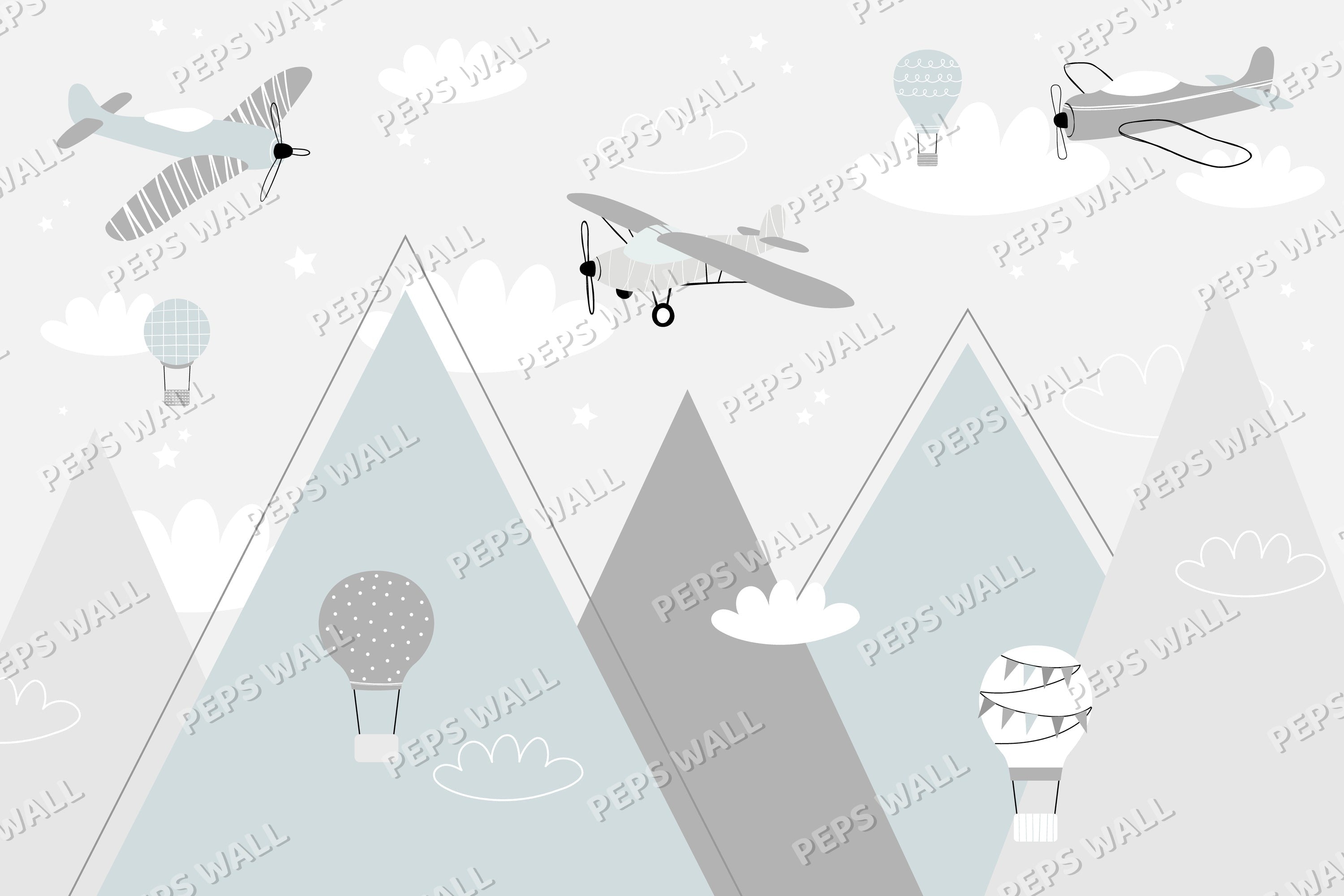 Planes in blue mountains