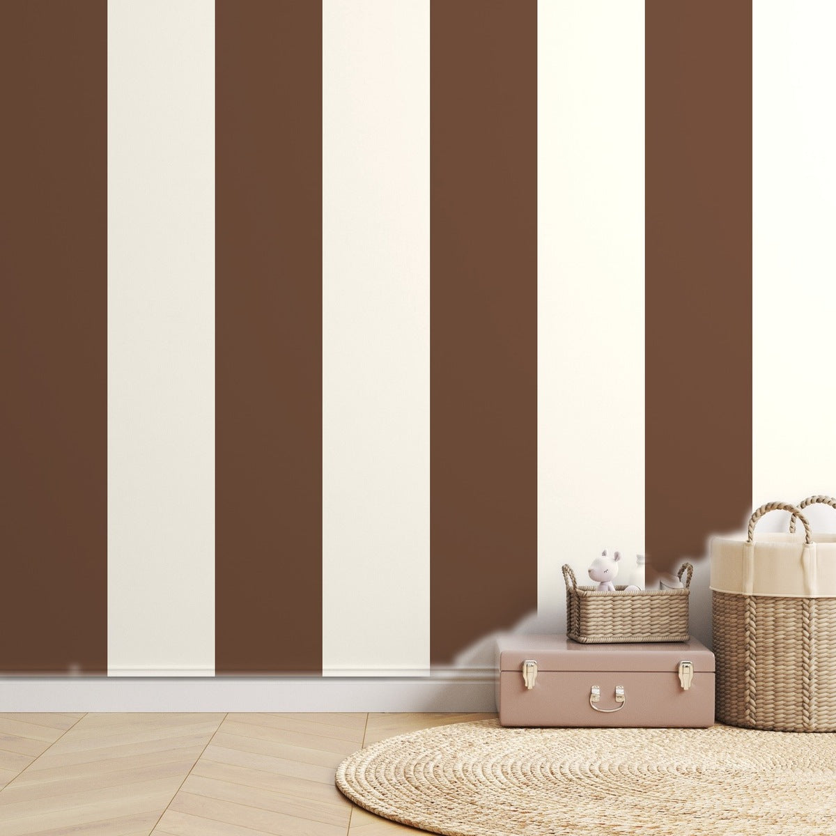 Cocoa Stripe Cabana — room mockup