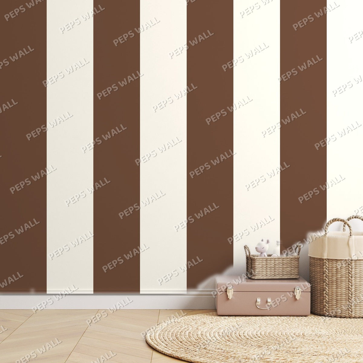 Cocoa Stripe Cabana — room mockup