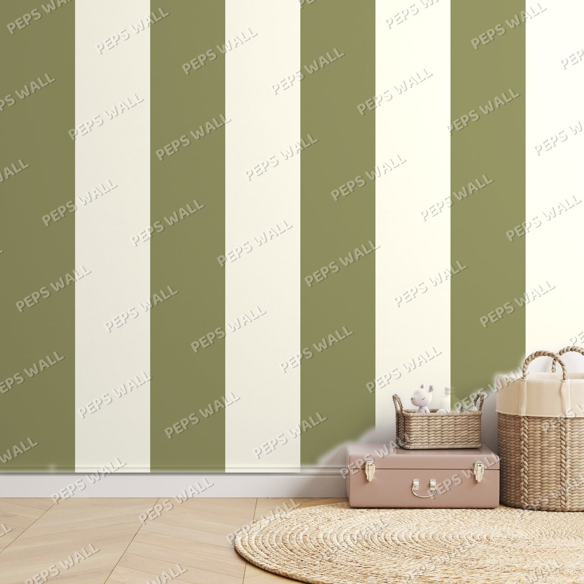 Olive Stripe Cabana — room mockup