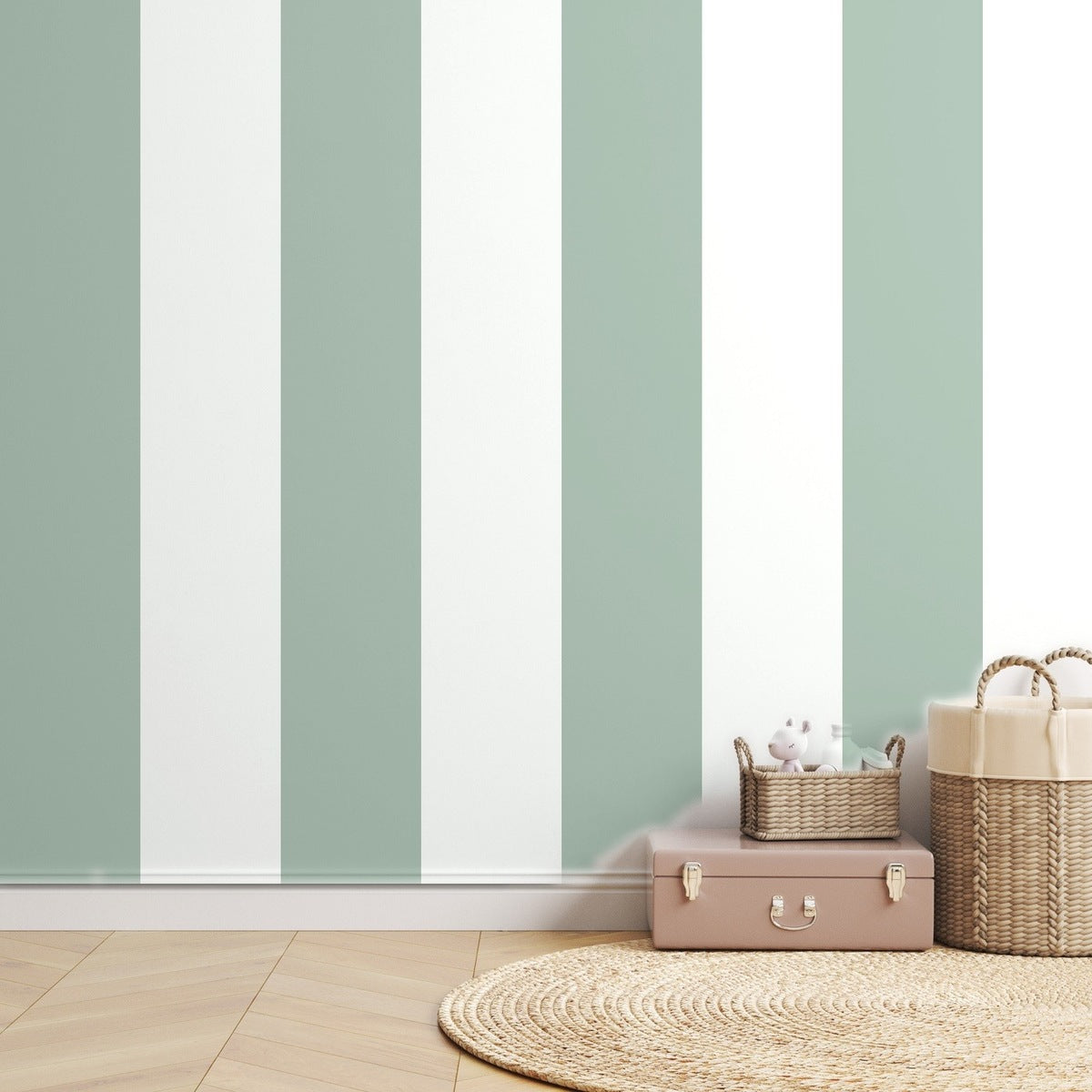 Green Stripe Cabana — room mockup
