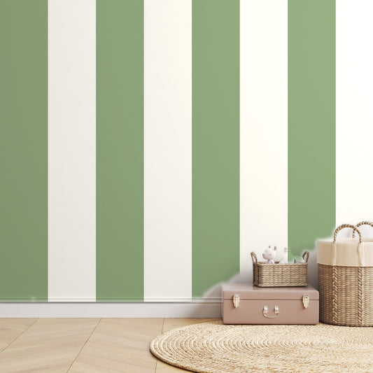 Sage Stripe Cabana — room mockup