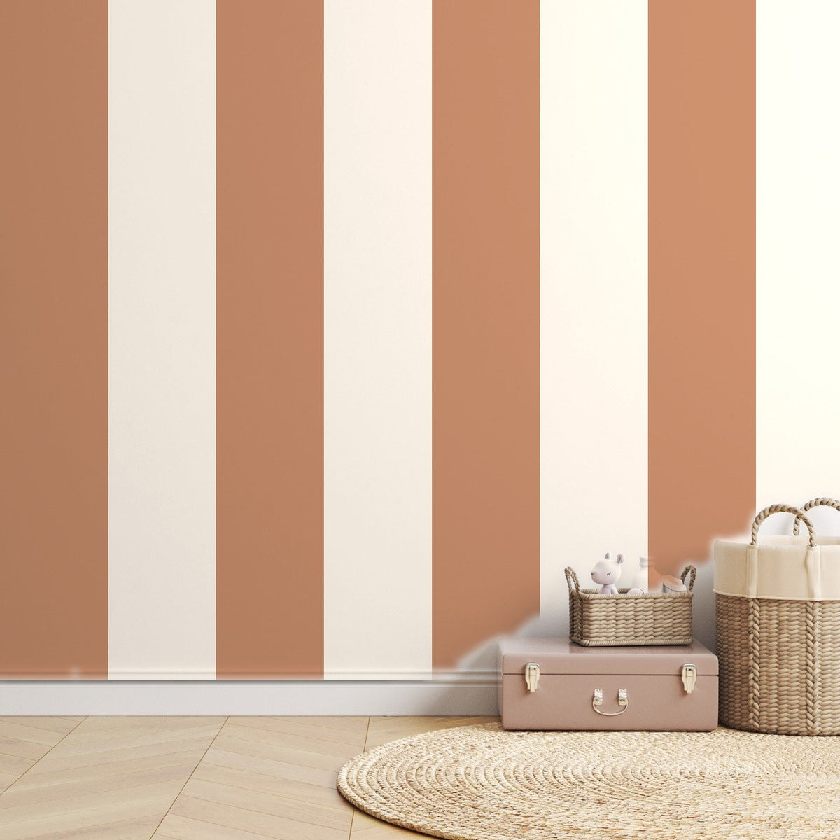 Terracotta Stripe Cabana — room mockup