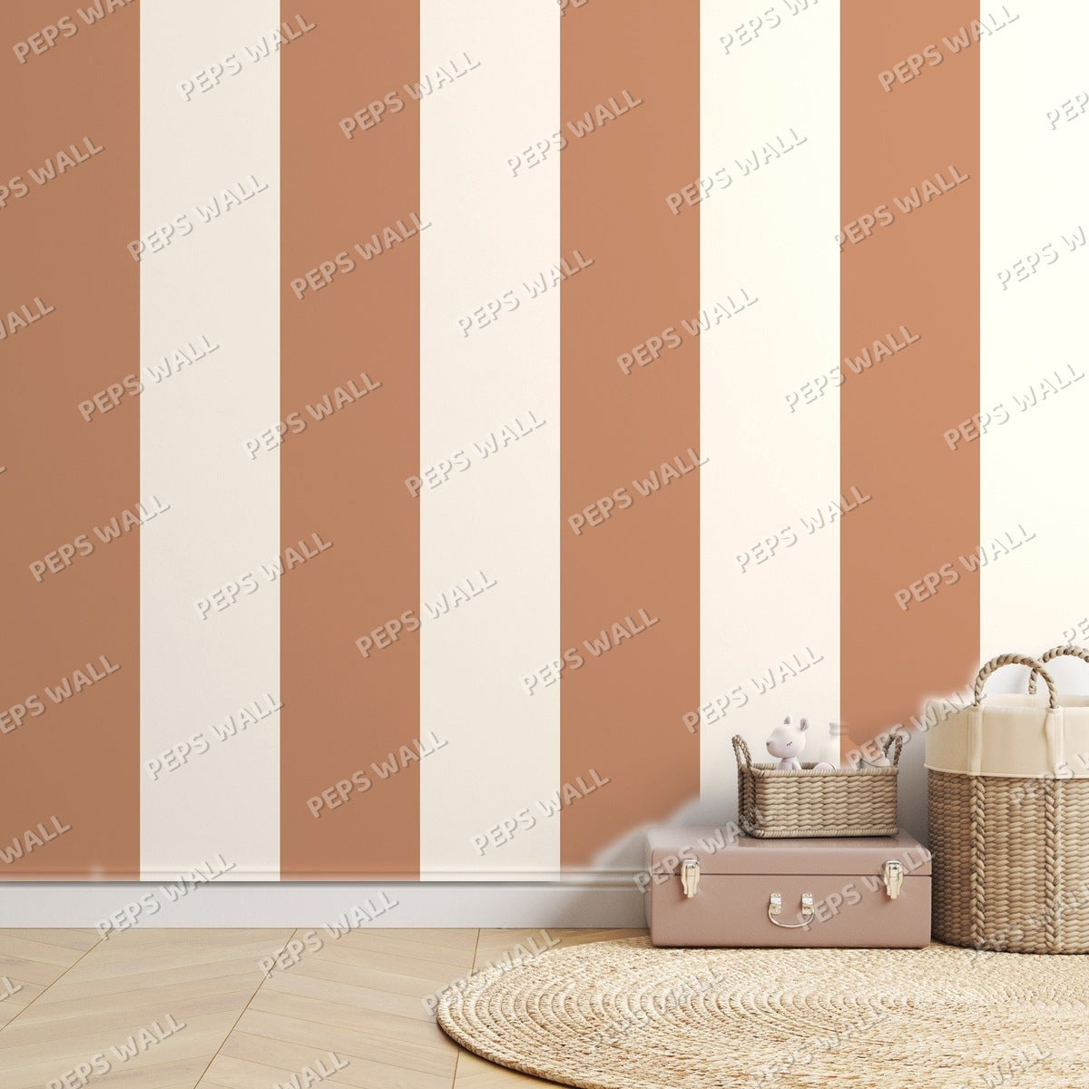 Terracotta Stripe Cabana — room mockup