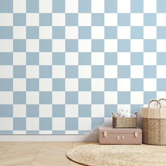 Blue Checkerboard — room mockup