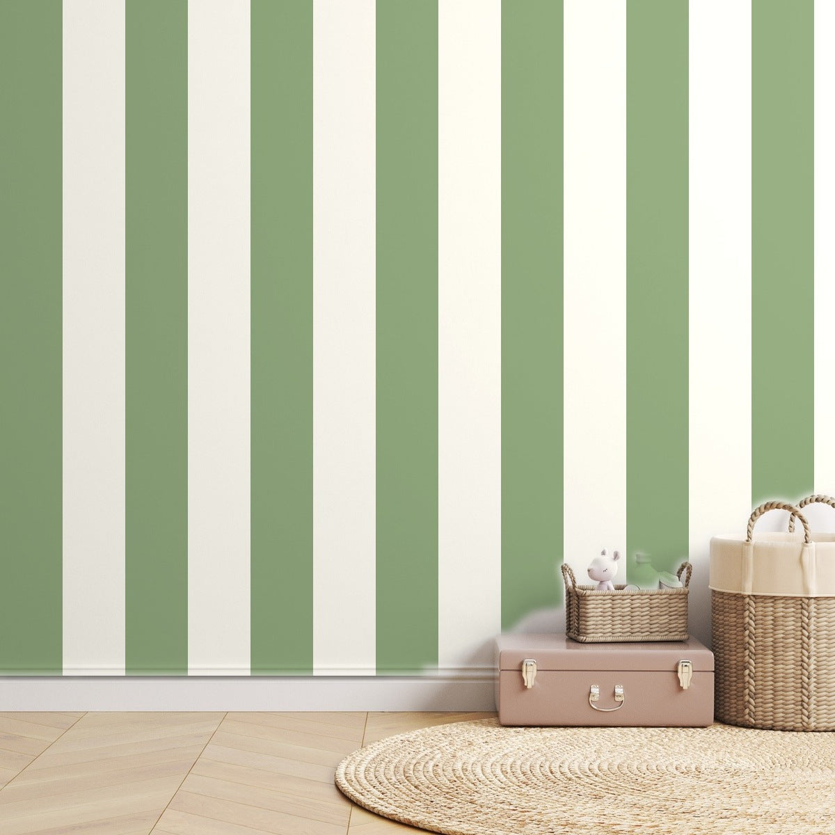 Sage Stripe Classic — room mockup