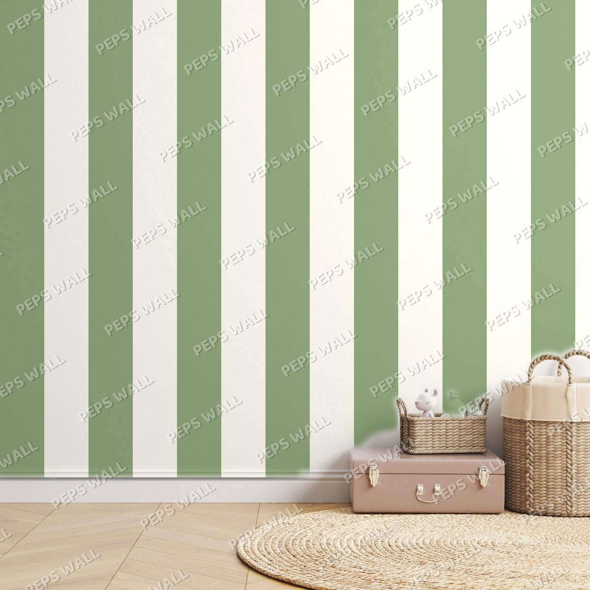 Sage Stripe Classic — room mockup