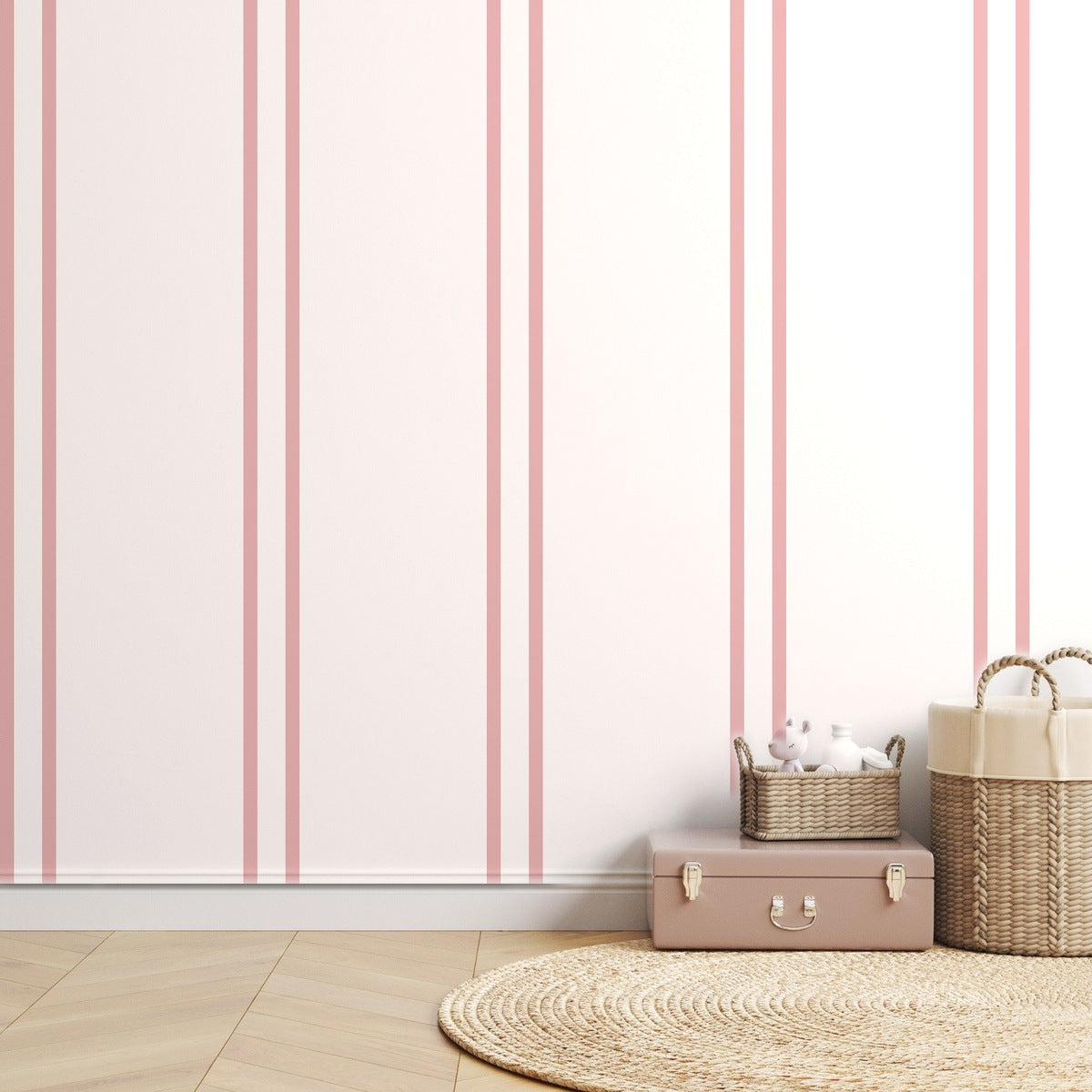 Pink Stripe Banker — room mockup