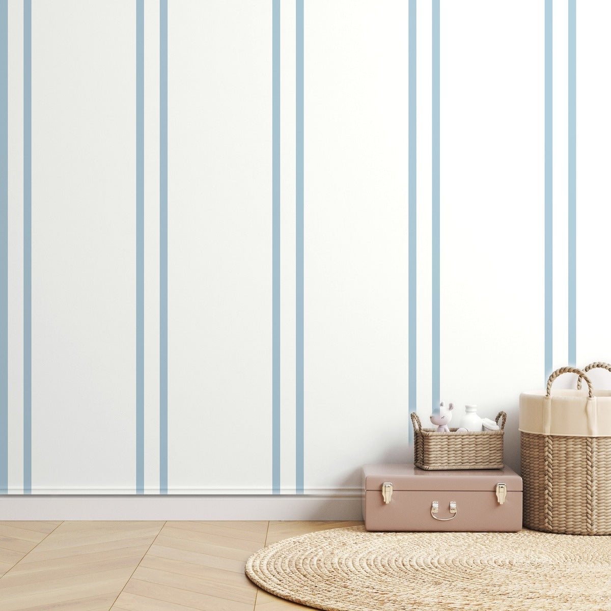 Blue Stripe Banker — room mockup