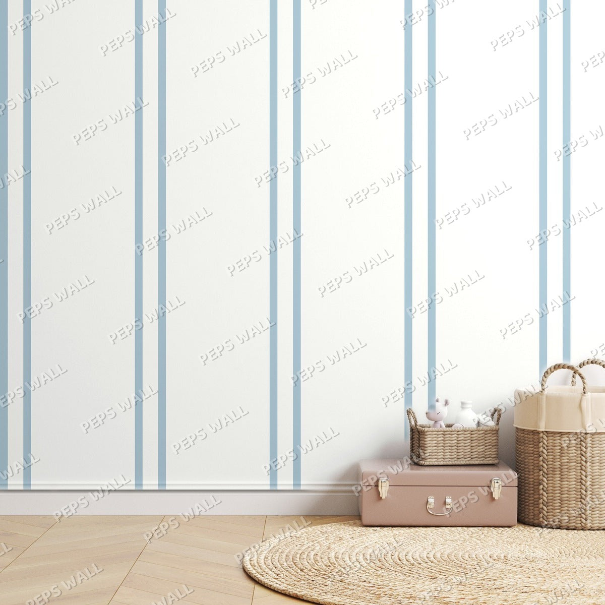 Blue Stripe Banker — room mockup