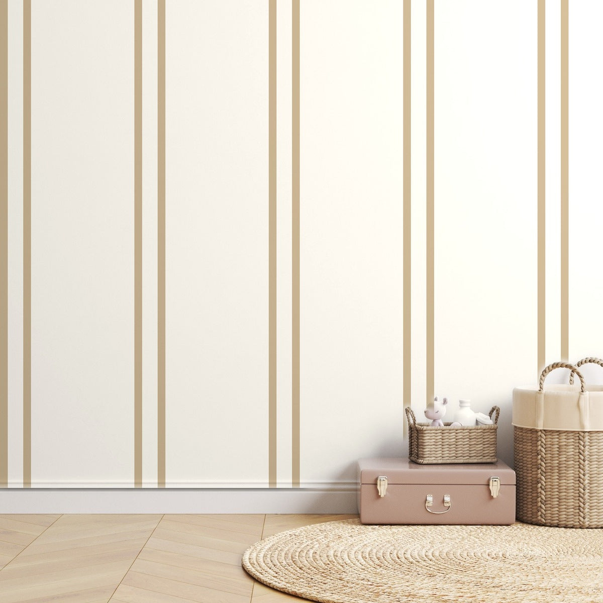 Sand Stripe Banker — room mockup