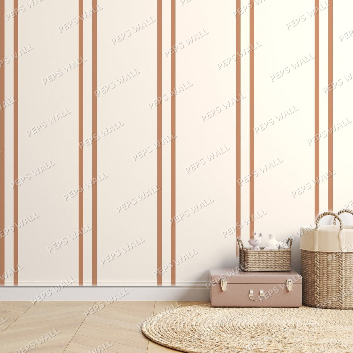 Terracotta Stripe Banker — room mockup