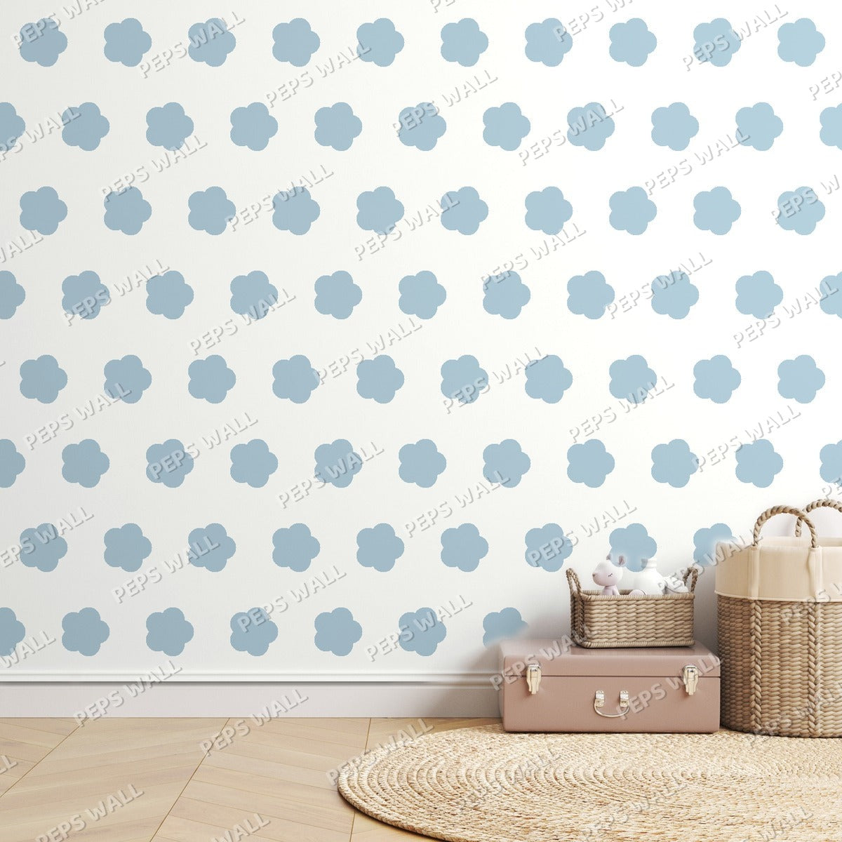 Blue Ditsy Floral — room mockup