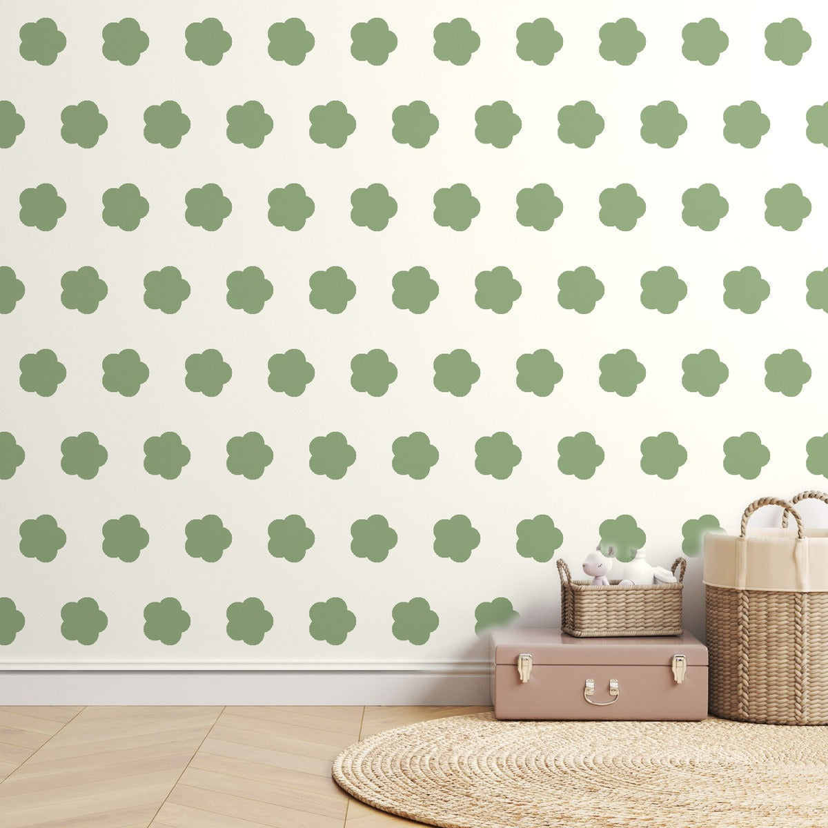 Sage Ditsy Floral — room mockup