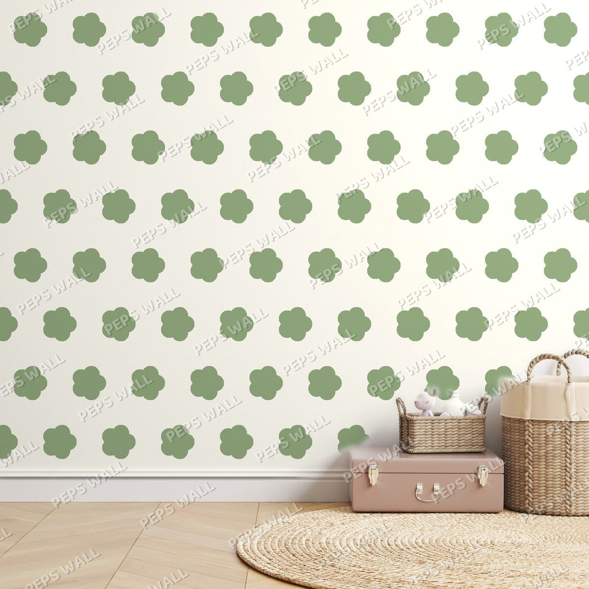 Sage Ditsy Floral — room mockup