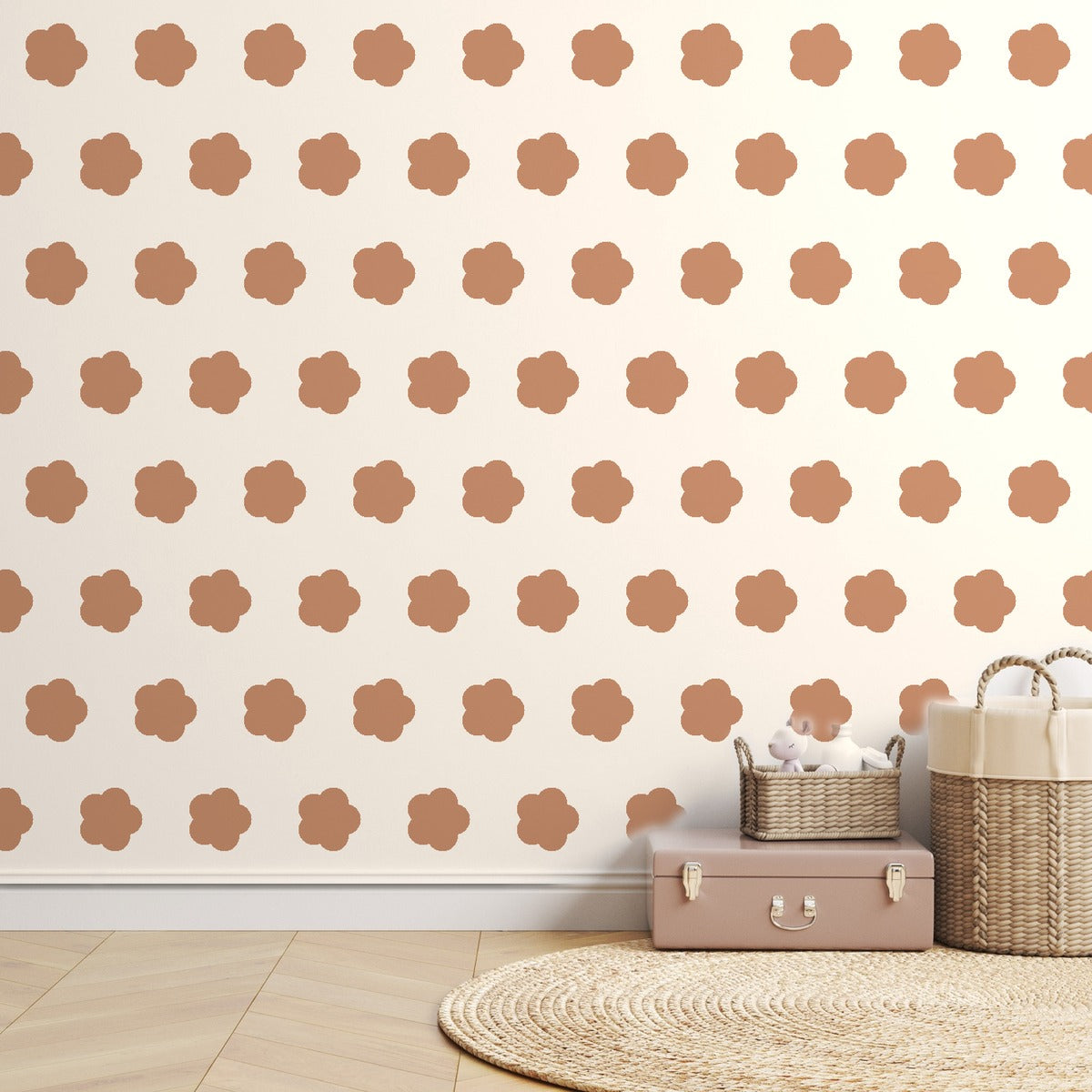 Terracotta Ditsy Floral — room mockup