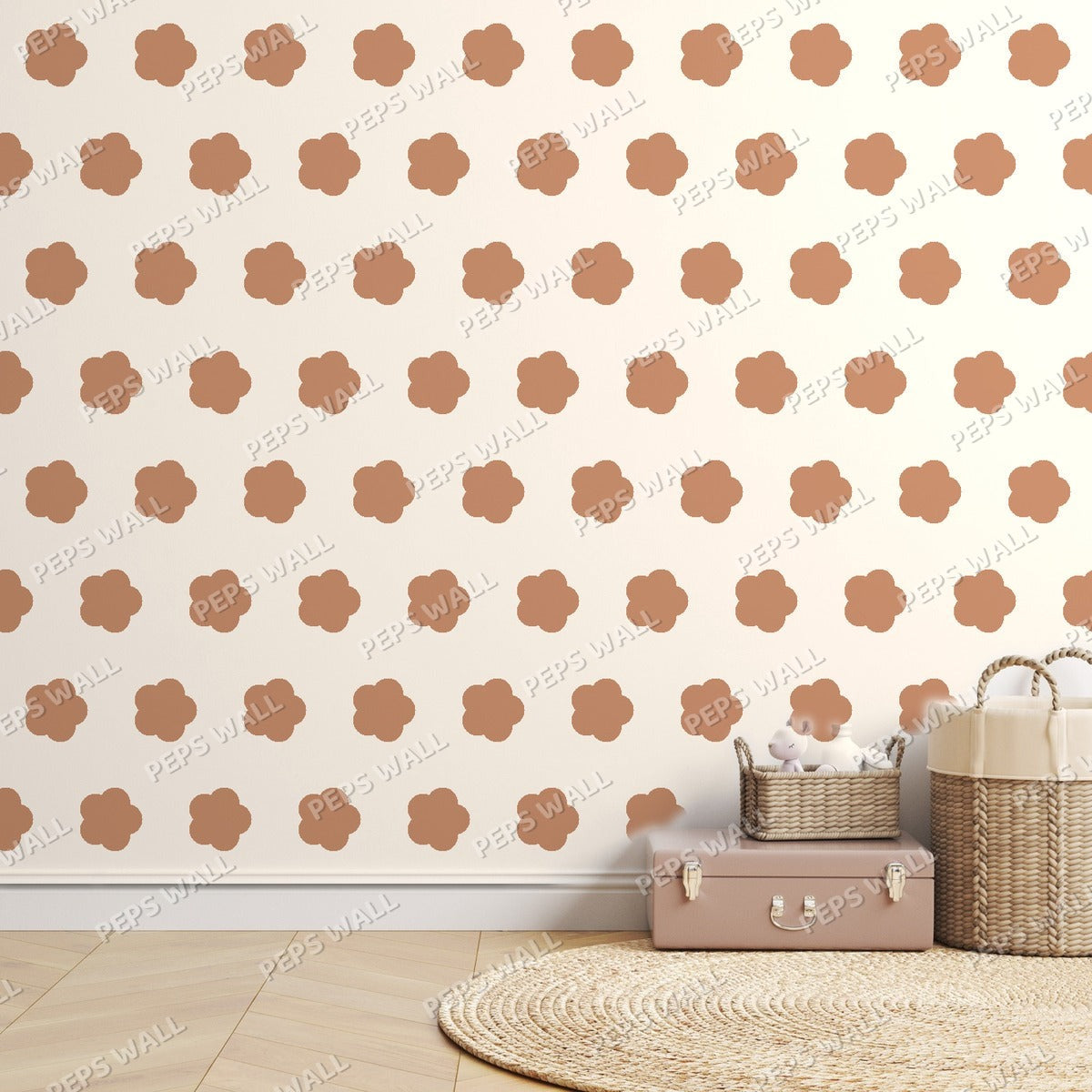 Terracotta Ditsy Floral — room mockup