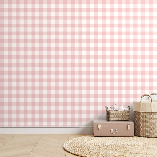 Pink Gingham — room mockup