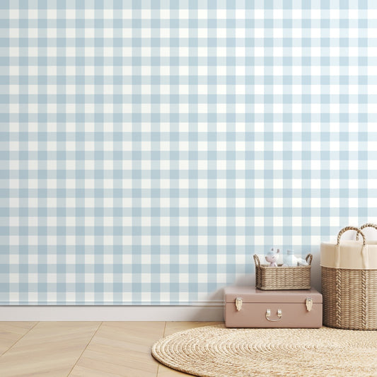 Blue Gingham — room mockup