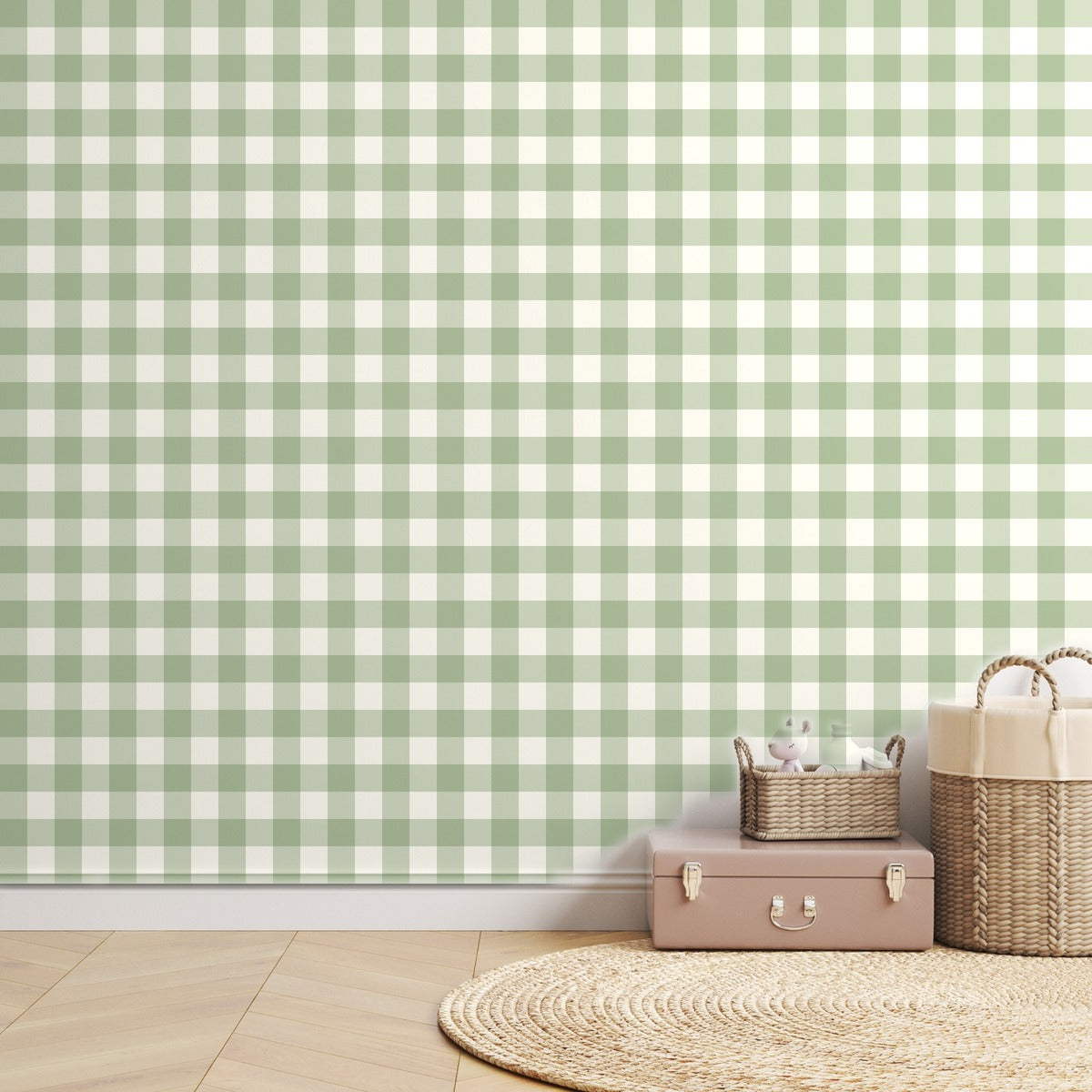 Sage Gingham — room mockup